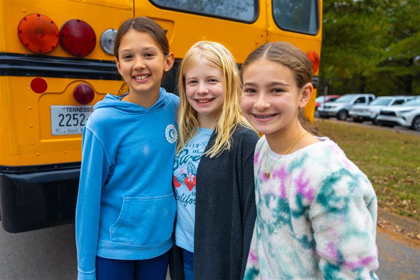 Students practice bus safety